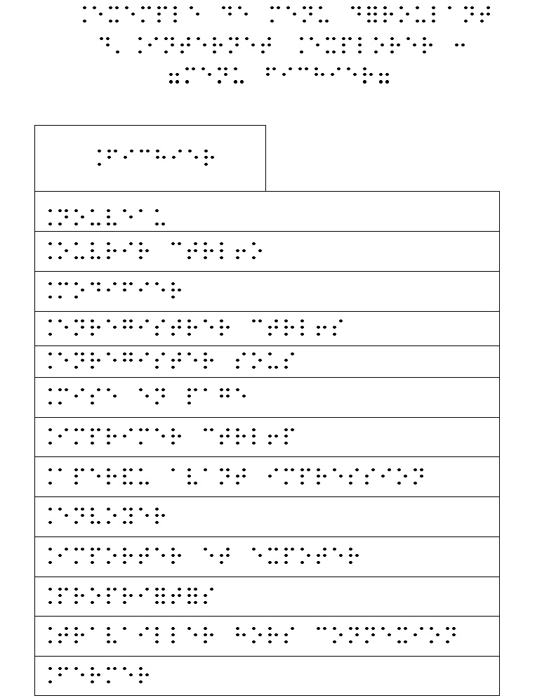 exemple d'adaptation graphique en braille d'un menu déroulant